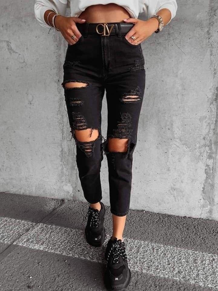 Spodnie damskie jeansy Olavoga Garo XS S L czarne niebieskie