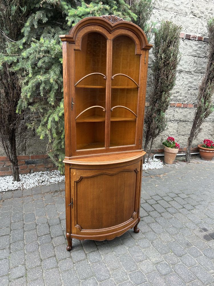 Stylowa Witryna Ludwikowska Narożnikowa Kredens Ludwik Biblioteka