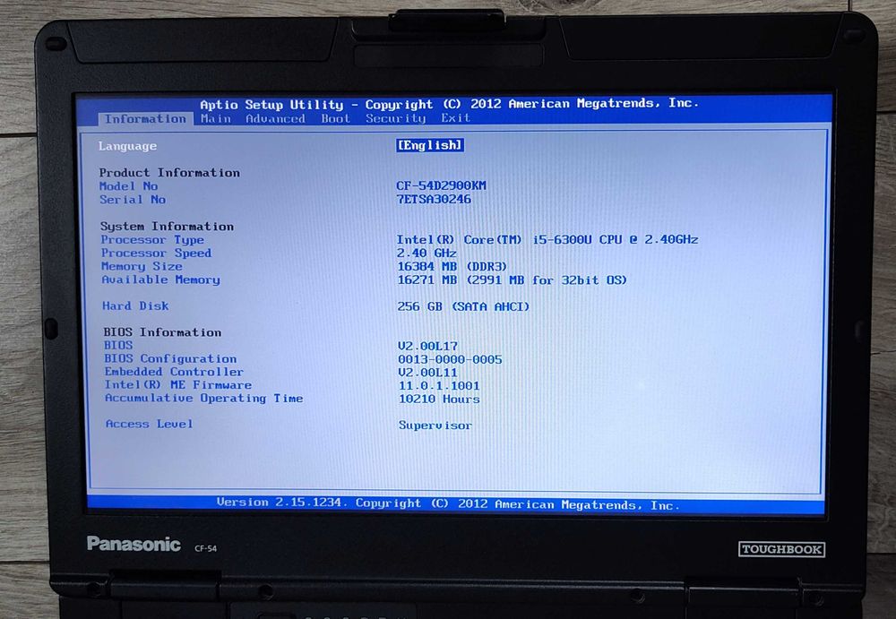 Panasonic CF-54 MK2 14" i5-6300u/16 GB/SSD 256 GB/2.5h