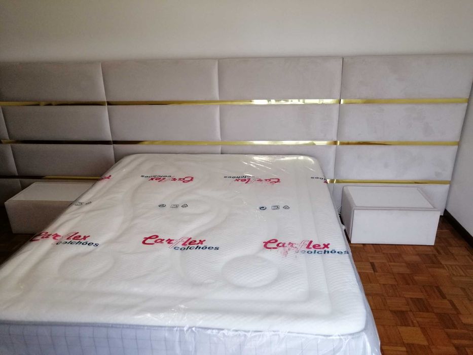 Cama de Casal Estofada - Fabricamos todas medidas, materiais e cores