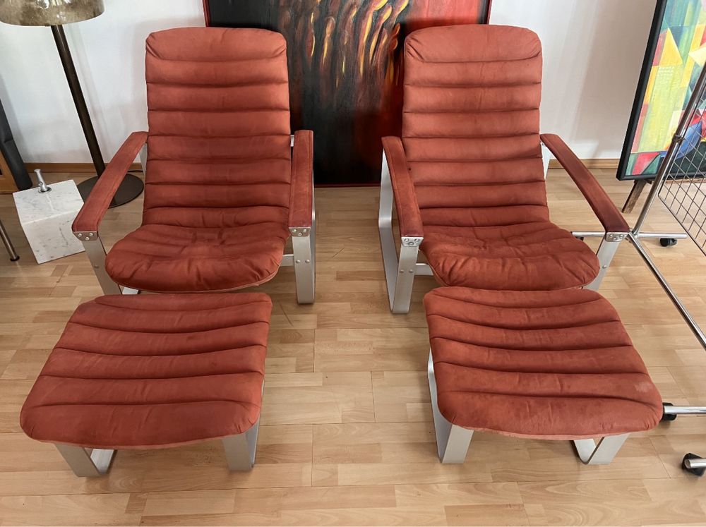 Ilmari Lappaleinen dla Asko. Para foteli Pulkka  mid century