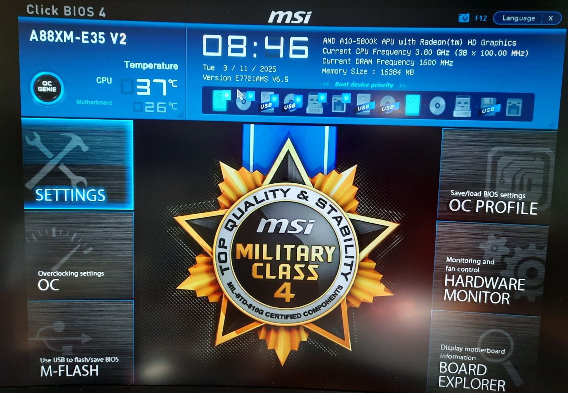 MSI A88XM-E35 V2 + proc + ram + zasilacz