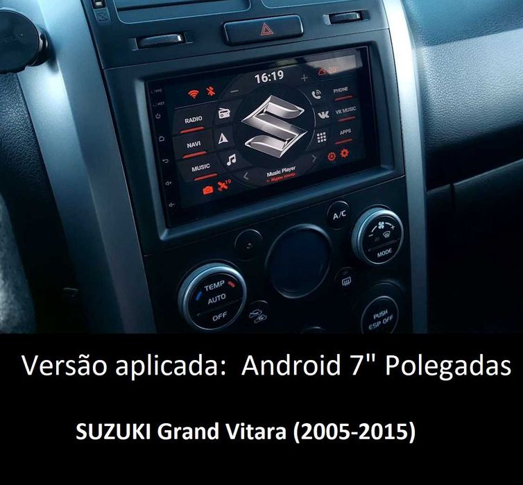 (NOVO) Rádio 2DIN • Suzuki GRAND VITARA (1998 a 2015) • Android 4+32GB
