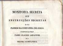 RARO Livro MONITA SECRETA dos Jesuítas Impresso no Rio de Janeiro 1827