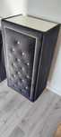 Komplet welurowy Glamour - fotel, pufa, recepcja