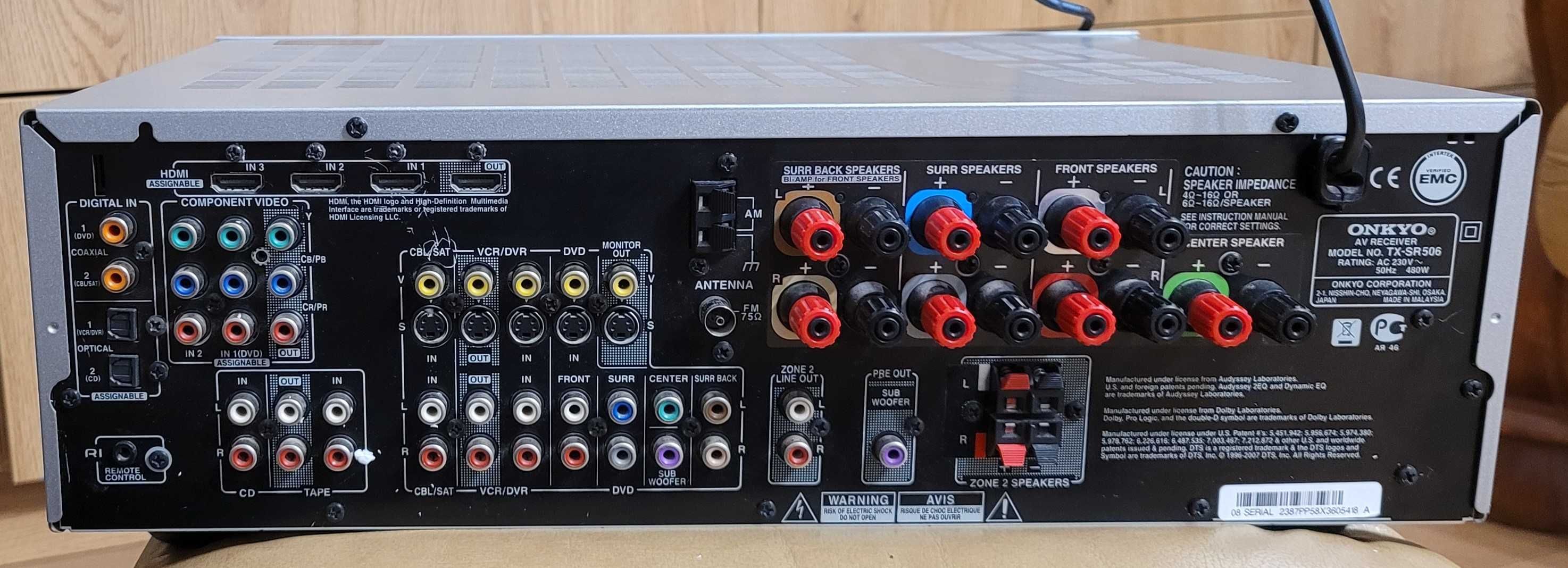 Onkyo TX-SR506 amplitner 7.1 HDMI z pilotem
