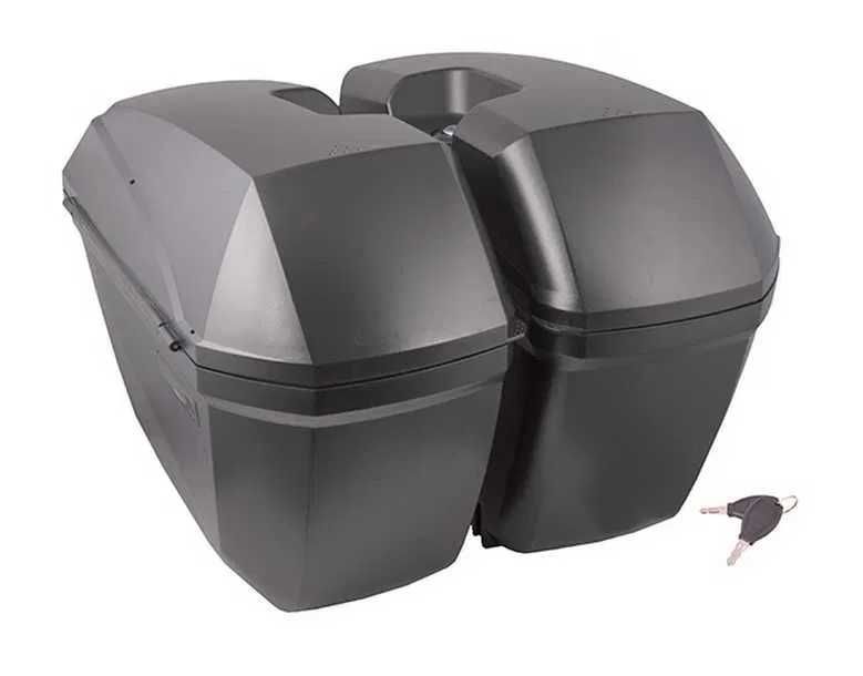 Nowe! Kufry boczne Moretti MR-B66 23L Czarne Stelaż Czerwony Odblask