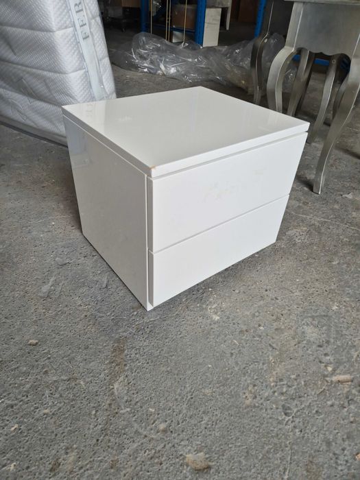 szafki nocne wysoki połysk białe 2 szt