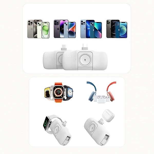 Mini powerbank Wozinsky WF16-YLS 5000mAh 15W Lightning z wbudowanym ka