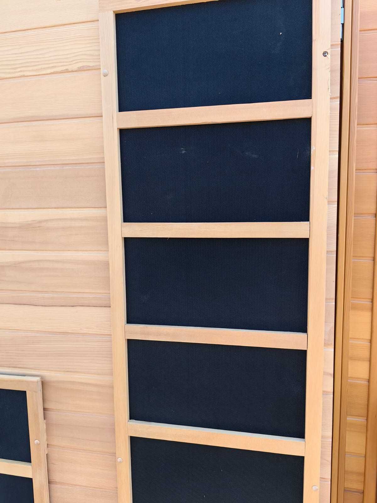 Sauna kabina infrared na podczerwień szklana 2os drewno 230V radio