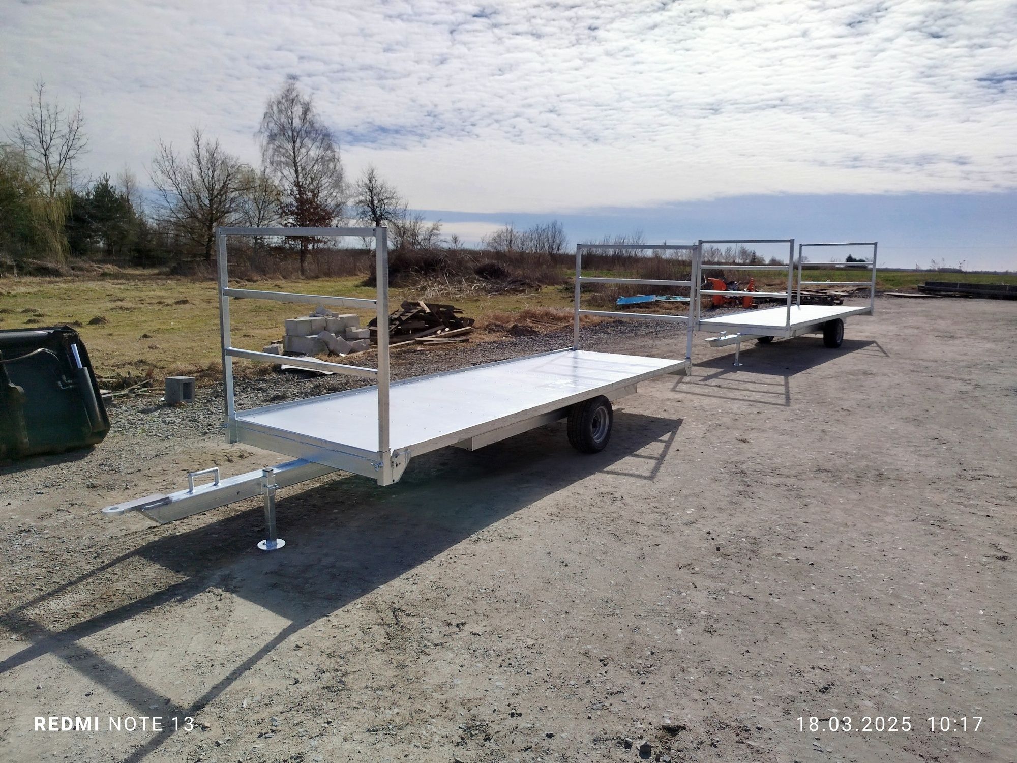Przyczepa sadownicza 4/5 paletowa Ocynk wózek transportowy Platforma