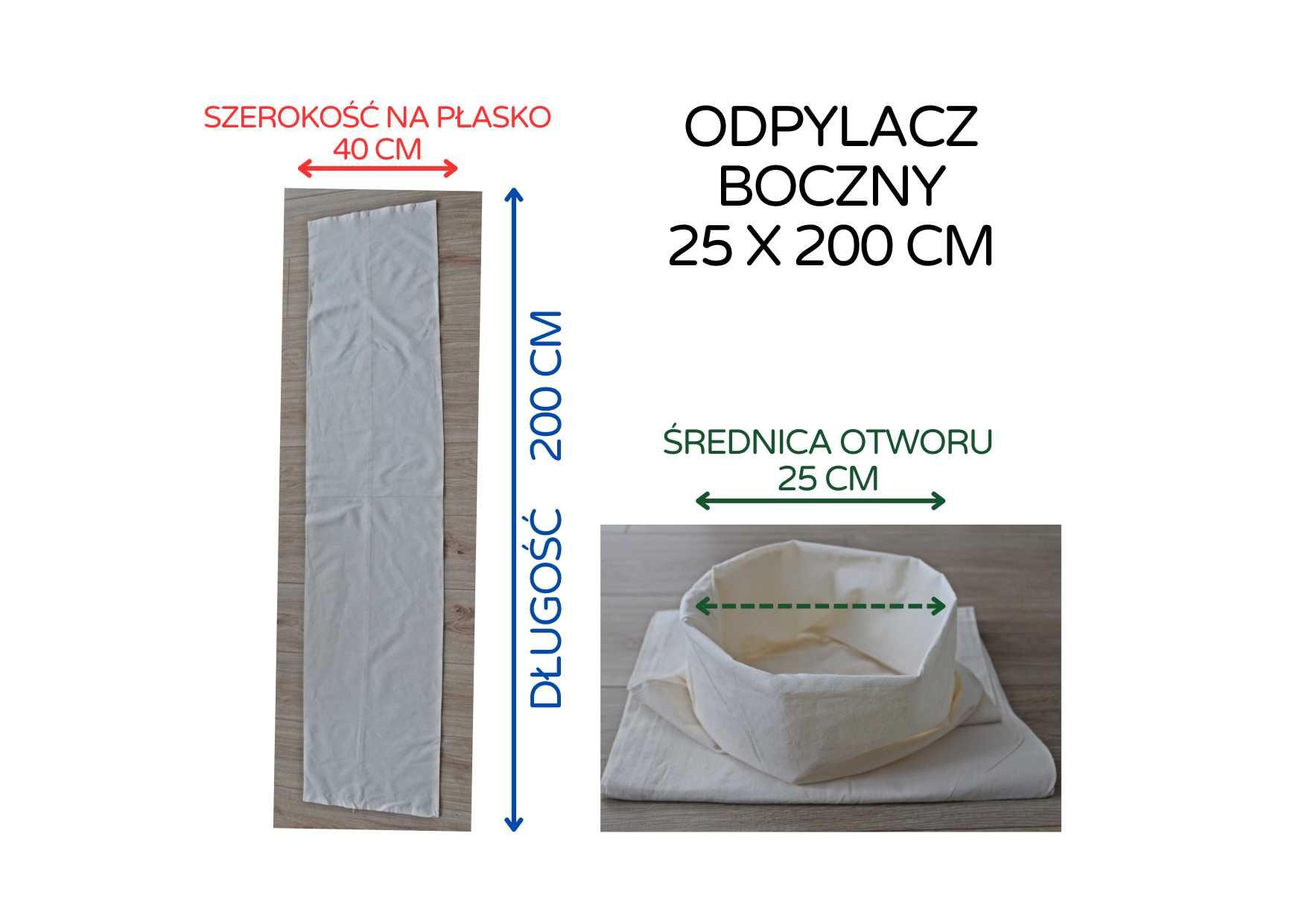 Worek odpylający 25x200 cm Filtry Worki do mieszalnika pasz Odpylacze
