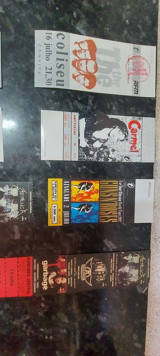 Bilhetes antigos de concertos