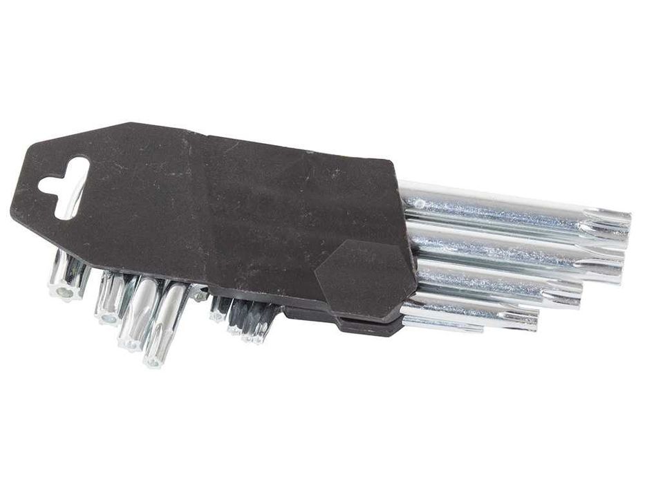 KLUCZE TORX Zestaw UNIWERSALNE rozmiar T10 do T50 TORXY 9 szt. Krótkie