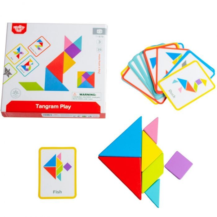 Tooky Toy Drewniane Puzzle Tangram Układanka