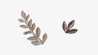 Kolczyki asymetryczne liście srebrne