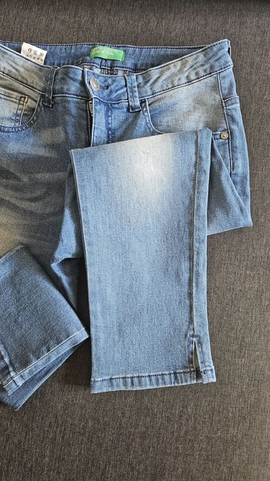 Spodnie Benetton dziewczynka  młodzieżowe jeans 3/4 rozmiar na 160 2xl