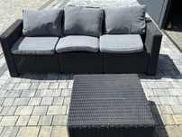Sofa Techno rattanowa 200 cm + stolik 65/65