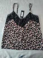 Nowa bluzka na ramiączkach w panterkę print cętki rozmiar 44 Boohoo