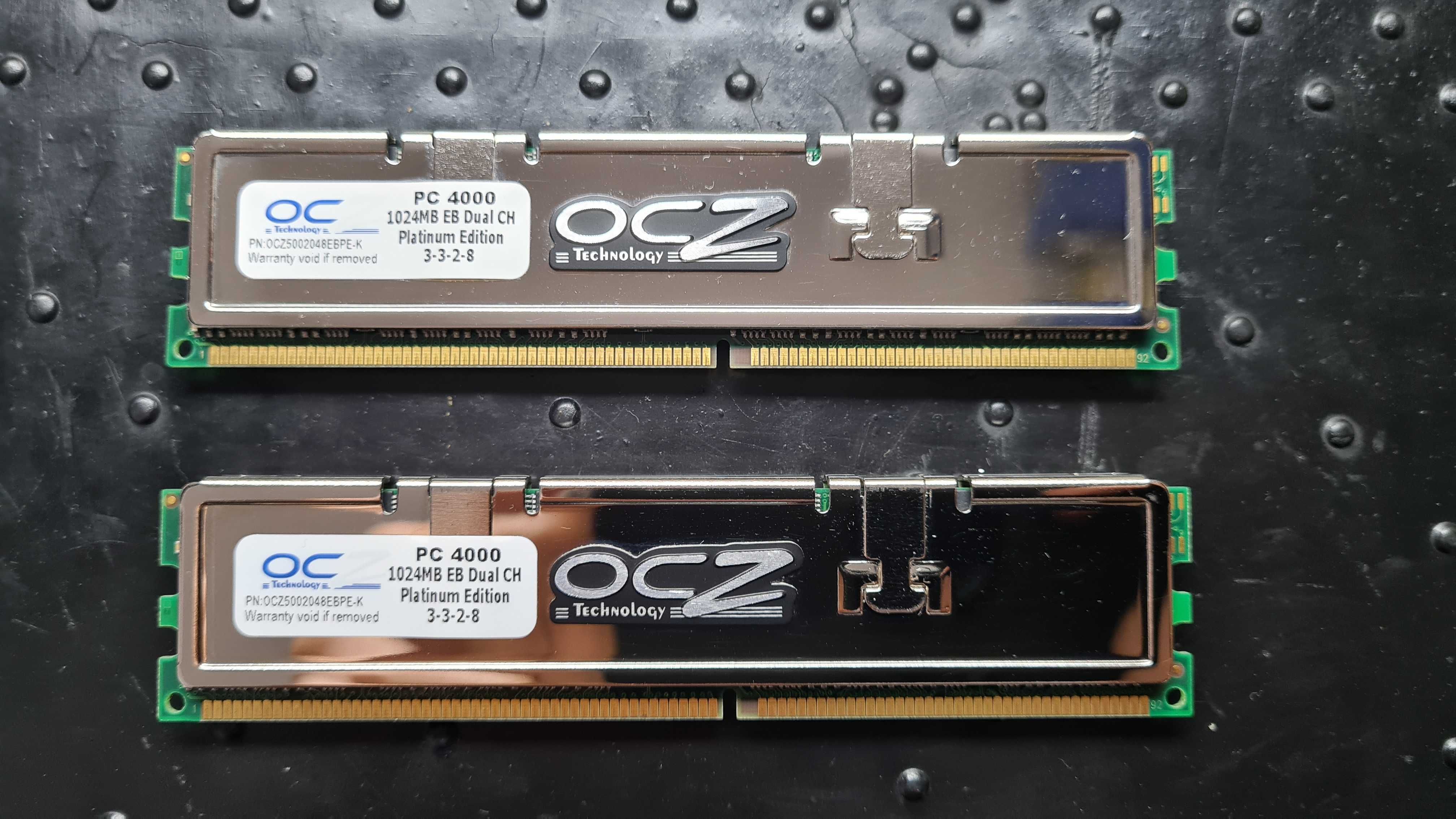 Memórias RAM OCZ  2GB (2x1024MB) SDRAM DDR500 (PC4000) Dual Channel