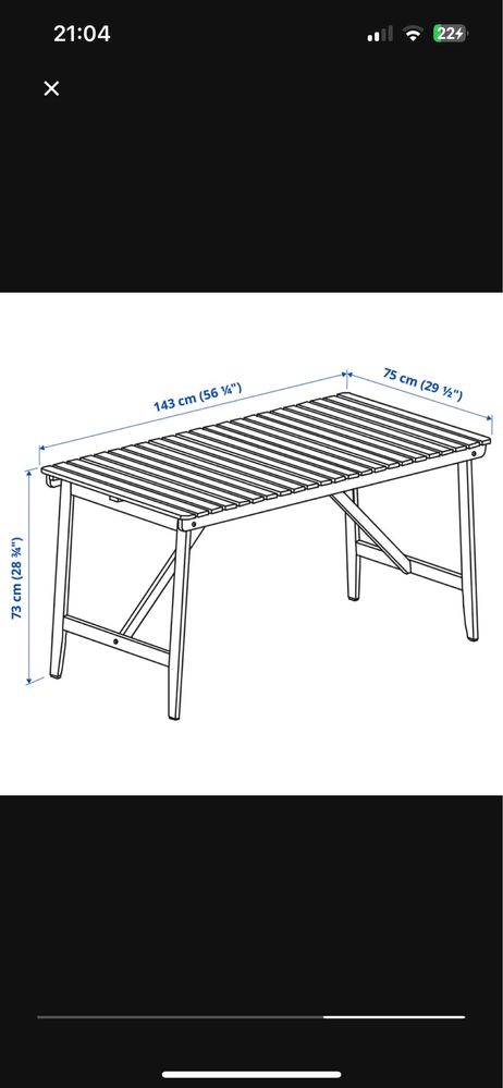 Mesa jardim em madeira