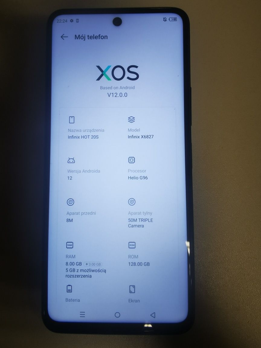 Infinix hot 20s 8/128gb szybki telefon duza pamięć