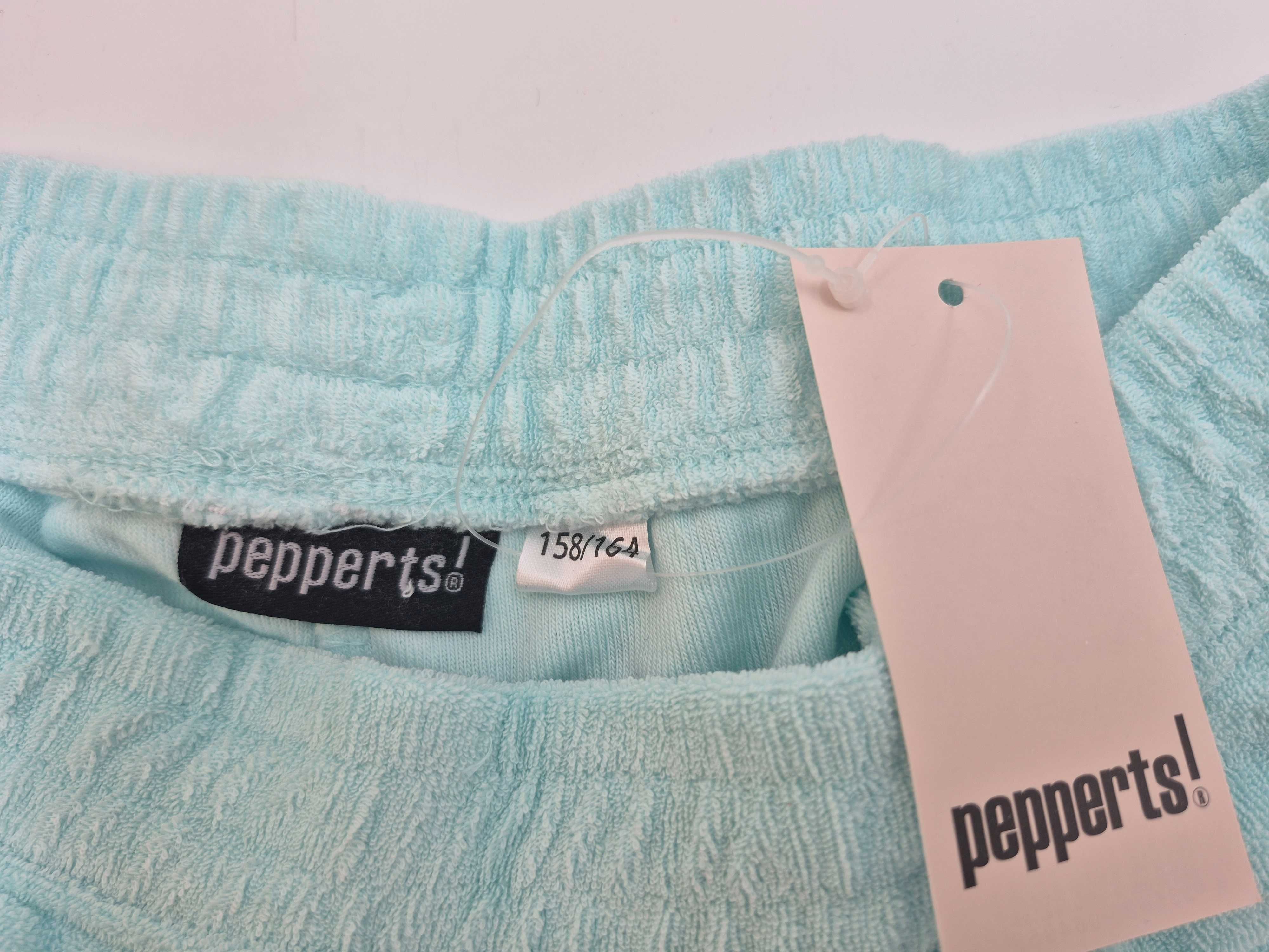 Krótkie spodenki shorty jasnoniebieskie frotte 158/164