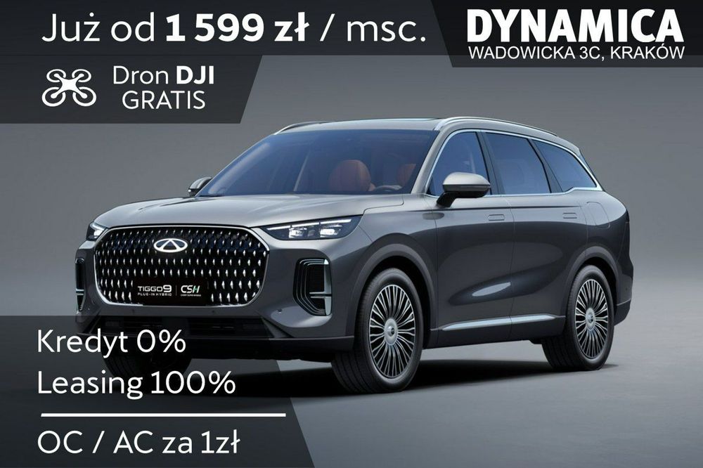 Chery Tiggo 9 PRESTIGE - 428KM - 1.5 T-GDI - Rocznik 2025