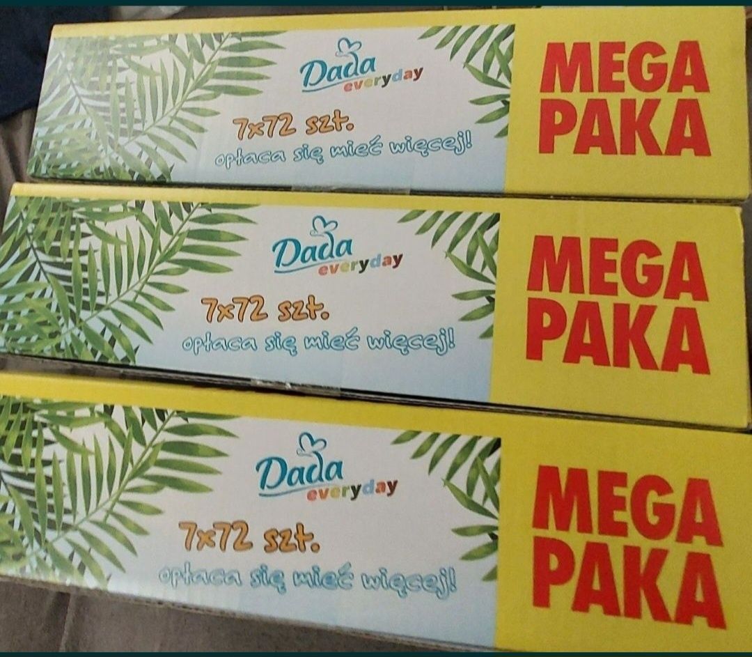 1zł Wysyłka Mega Paka Chusteczek DADA Everyday 7op. Karton Zielone NOW