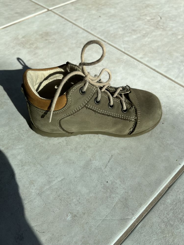 Buty dziecięce Emel 24 zielone nubuk skóra