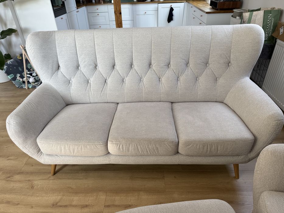 Zestaw mebli sofa Kelso, fotel, podnóżek/pufa