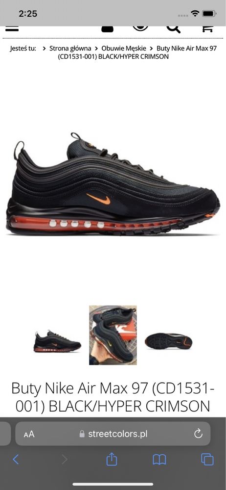 Nike 97  Black/Hyper Crimson