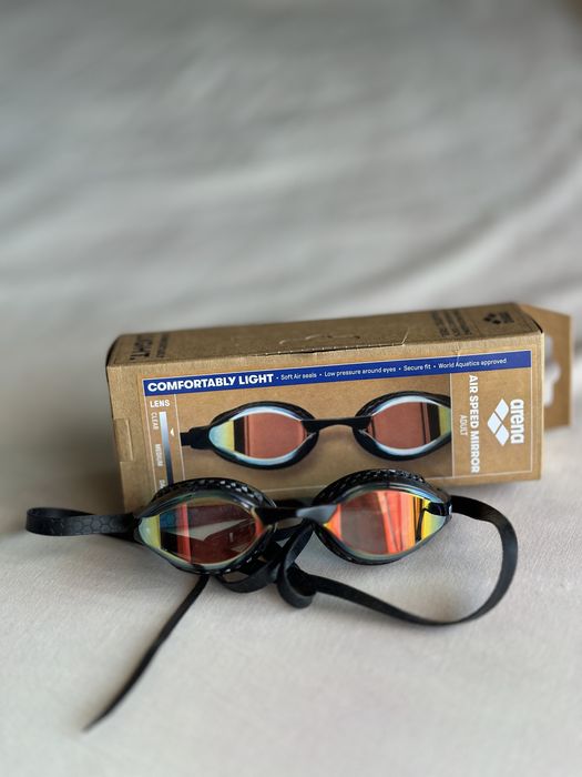 Oculos de Natacao AirSpeed - Lente espelhada amerlo preto