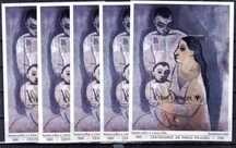 São Tomé 1981 Pablo Picasso, Bl    (Homen, mulher e criança) x 5 MNH.