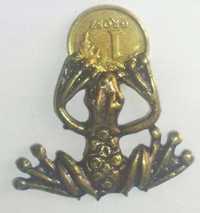 Żaba z monetą feng shui na bogactwo starzone złoto Kolekcja amulet