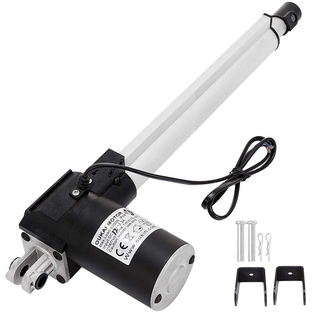 Atuador Linear de 12": Motor de 12V, 6000N, Impermeável e Silencioso