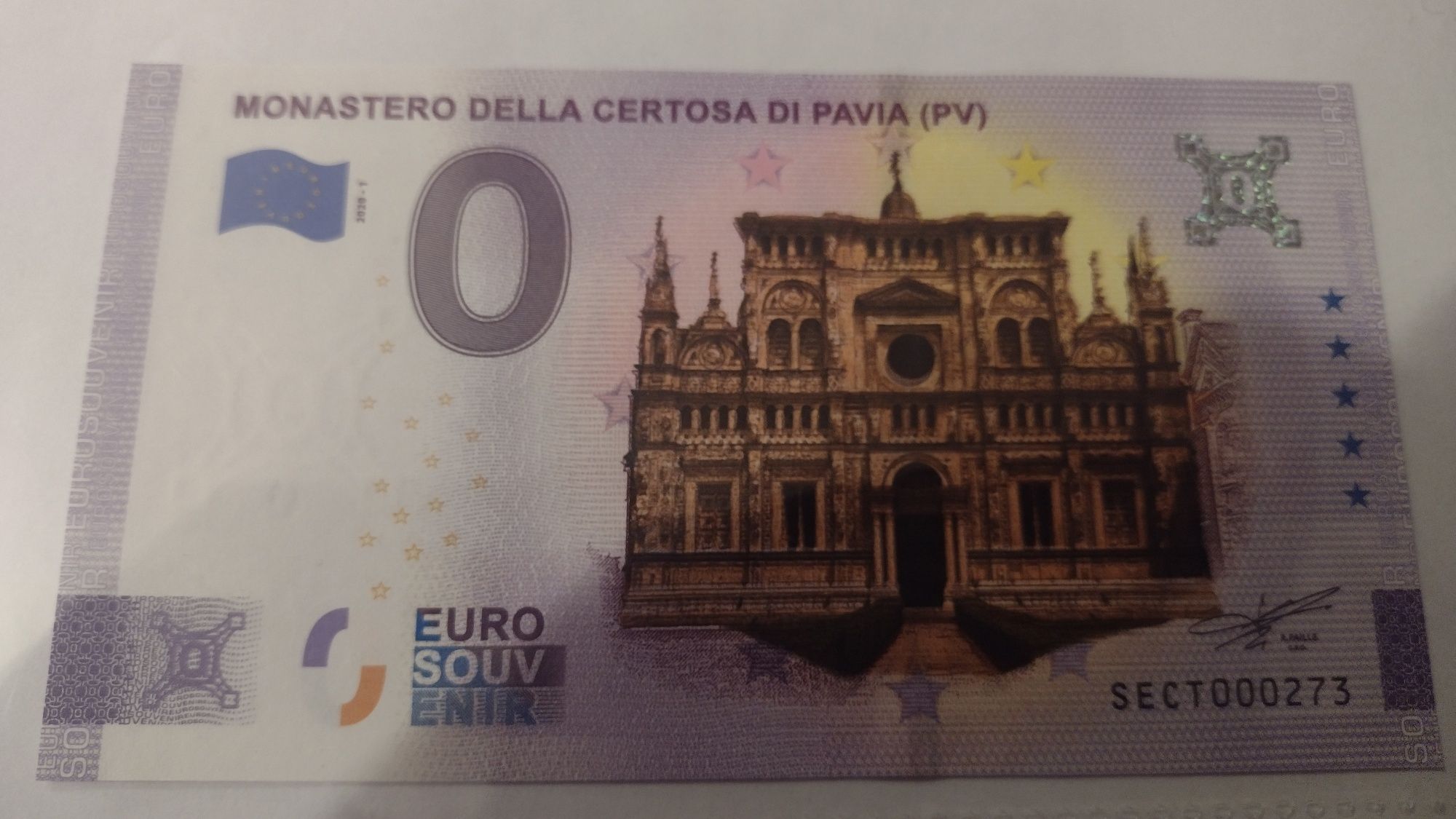 Banknot 0 euro monastero color kolor kolorowe