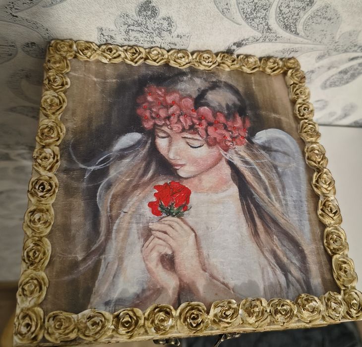 Anioł dekoracja decoupage