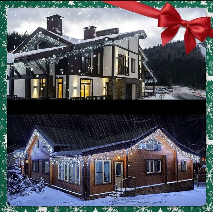 Sople LED 300 zimne 13,5m z efektem flash odporne IP44 kurtyna świetln