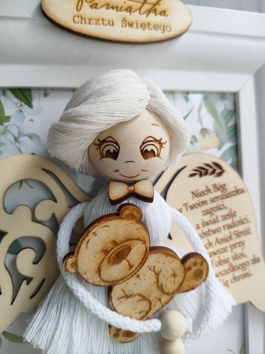 Pamiątka Chrztu Świętego Anioł Stróż chłopczyk