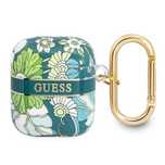 Etui Guess Flower Strap Collection Na Airpods 1/2 - Zielone