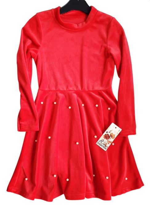 Nowa elegancka sukienka welurowa 140 cm WYPRZEDAŻ