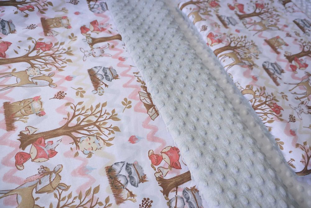 Zimowy Lub Letni Kocyk Komplet Do Wózka Łóżeczka Poduszka 70x100 Minky