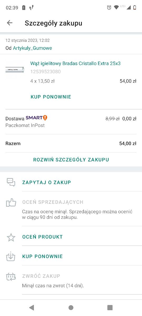 Wąż igielitowy  4m CRISTALLO EXTRA 25x3 mm