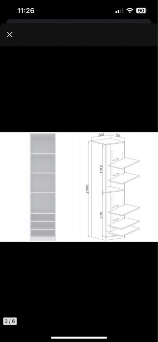 Słupek garderobiany półki do garderoby szafa