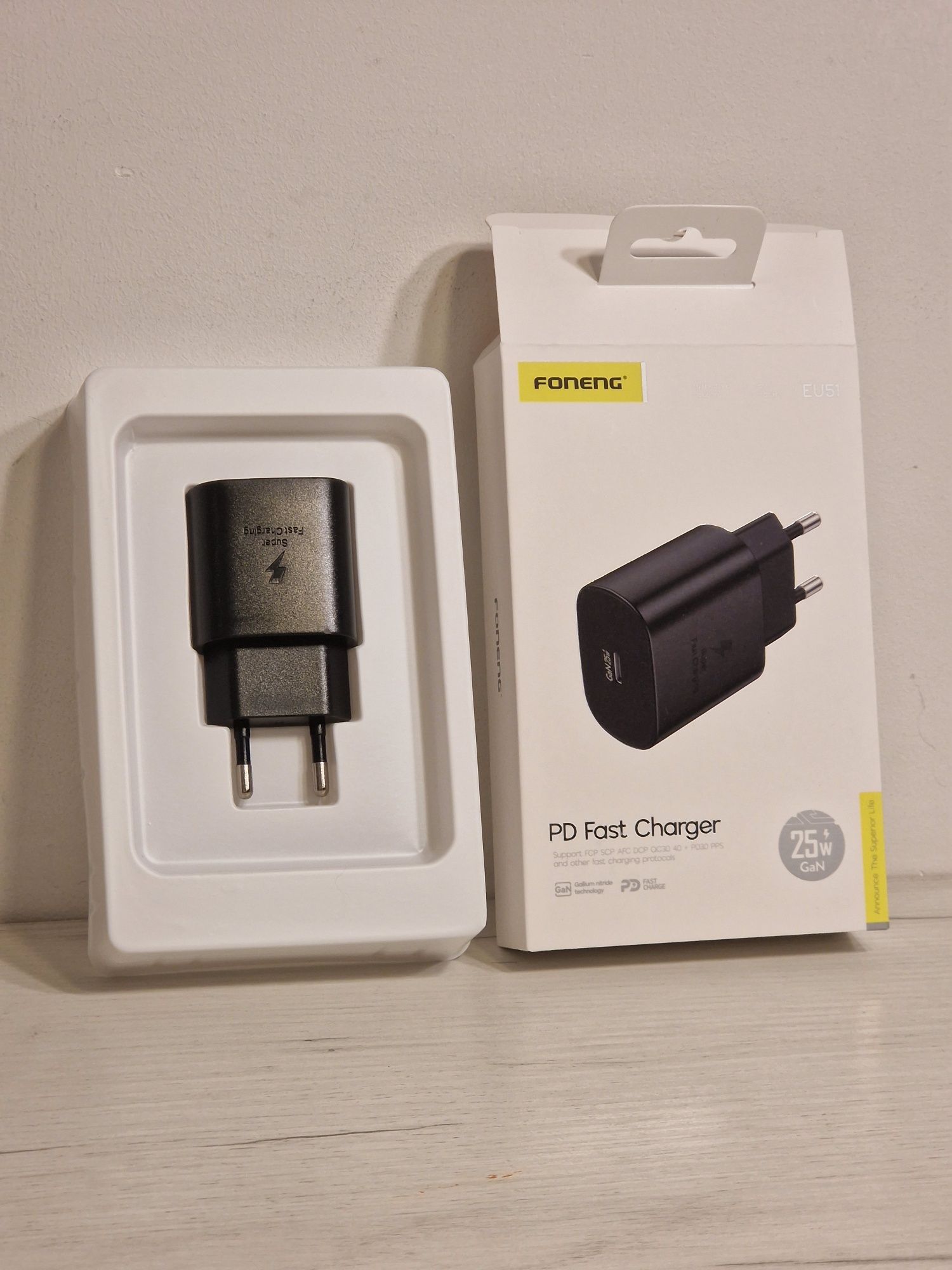 Foneng Ładowarka sieciowa EU51 GaN - Typ C - PD 25W czarna