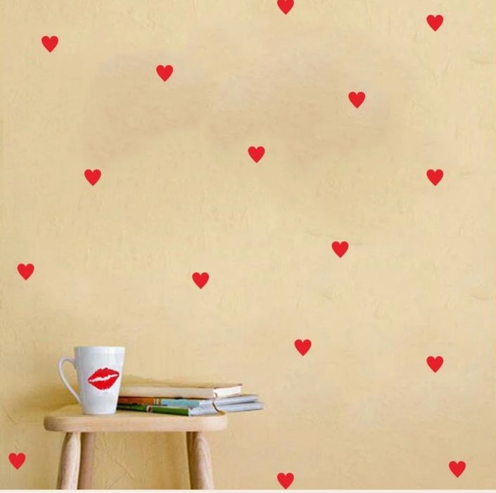 Lote de 30 corações em vinil azuis ou prateados