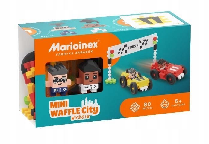 Klocki Mini Waffle 80 Elementów Wyścig, Marioinex