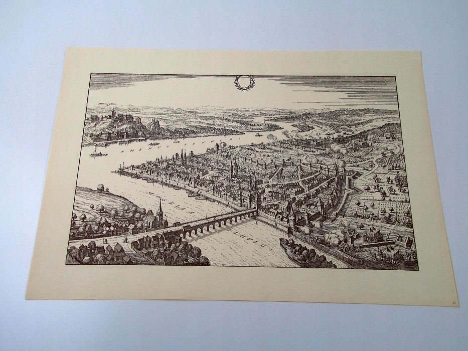 stara mapa grafika widok miasta papier czerpany 22