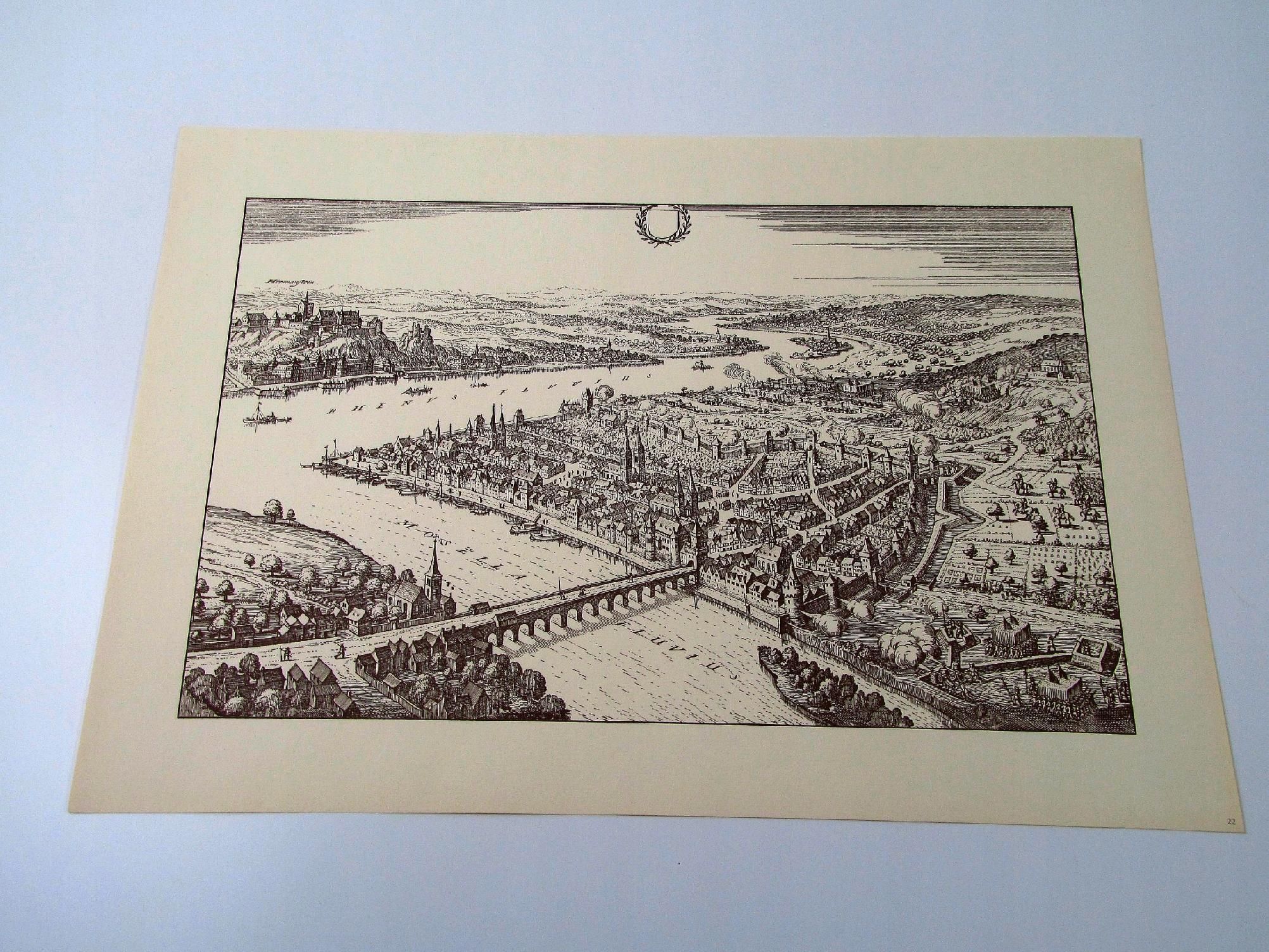stara mapa grafika widok miasta papier czerpany 22